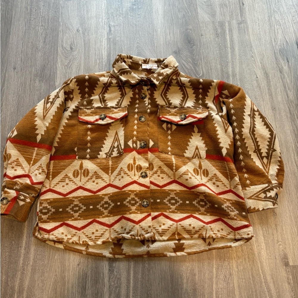 Navajo Print Flannel Jacket